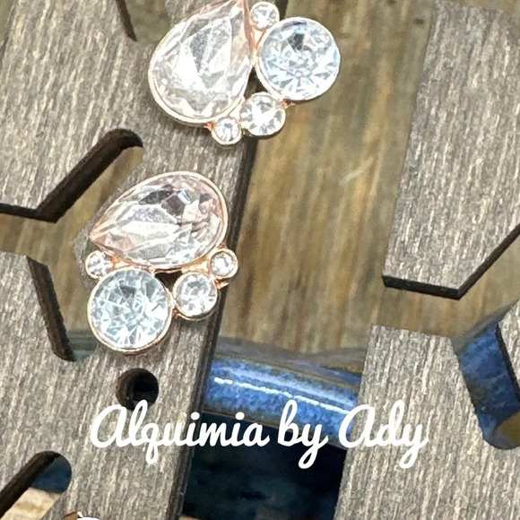 Classic luxury rose gold diamond pave zirconia flowers stud earrings 20mm